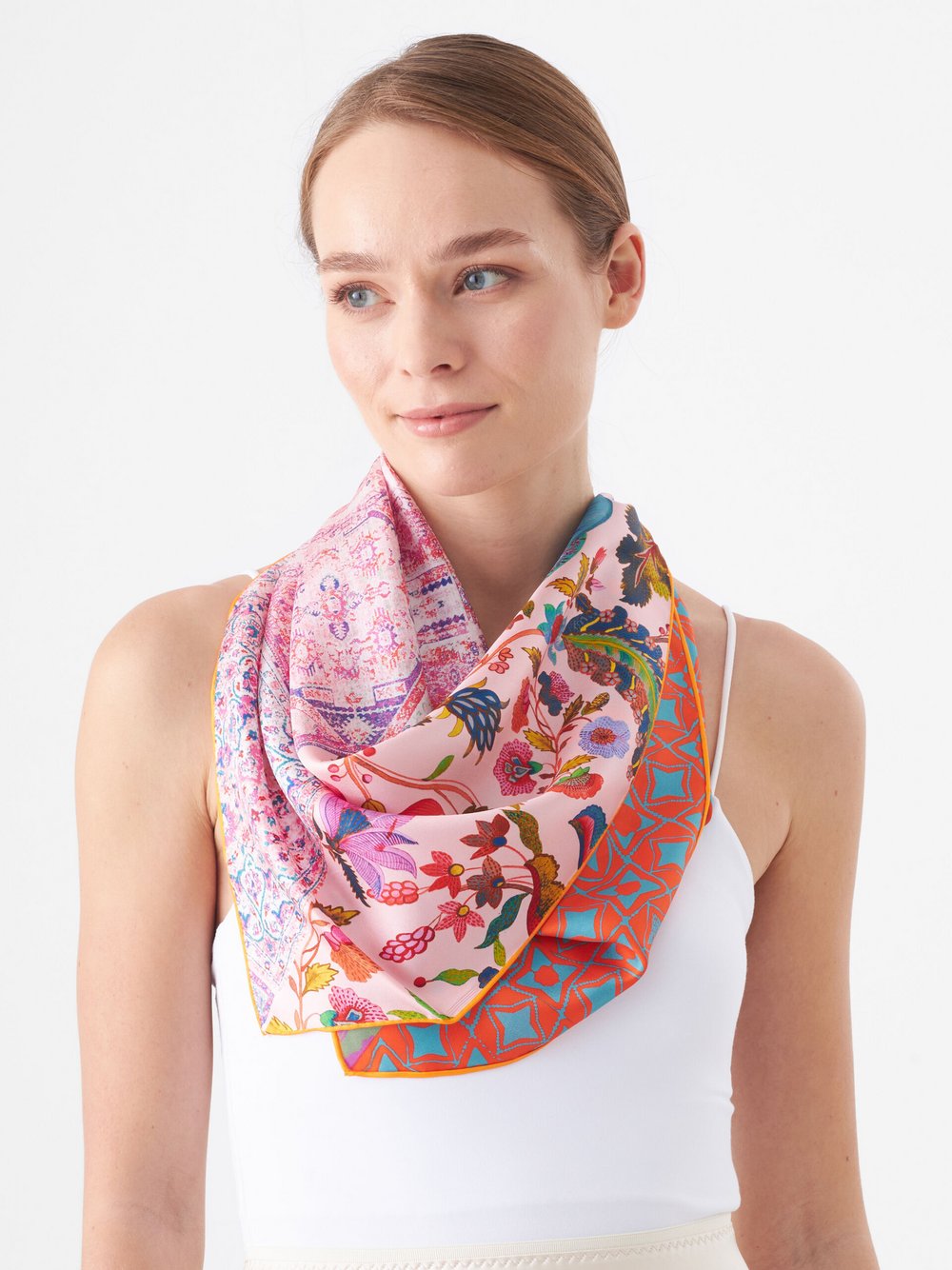 Codello Tuch Damen Seide mehrfarbig bedruckt, ONE SIZE