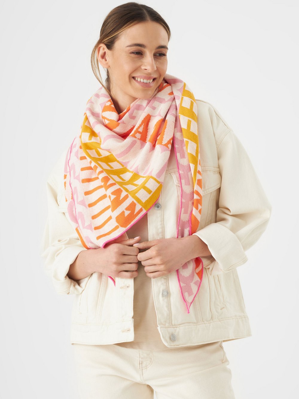 Thumbnail - Codello Tuch Damen Baumwolle orange bedruckt, ONE SIZE