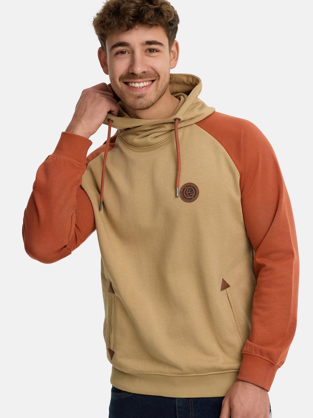 Indicode Kapuzenpullover Herren Baumwolle beige, XXL