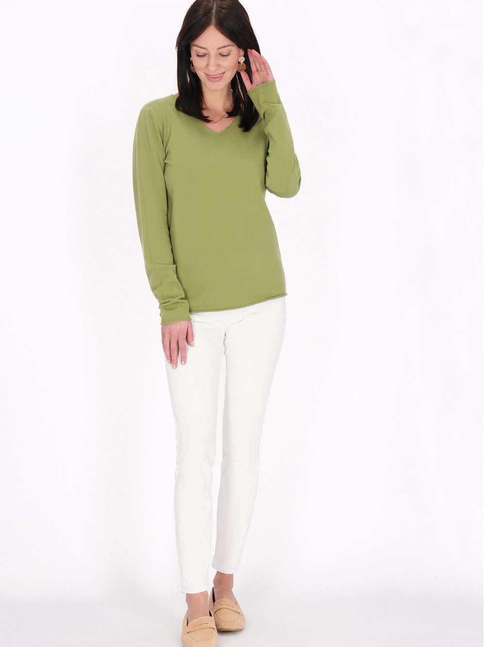 Usha Pullover Damen Viskose grün, L