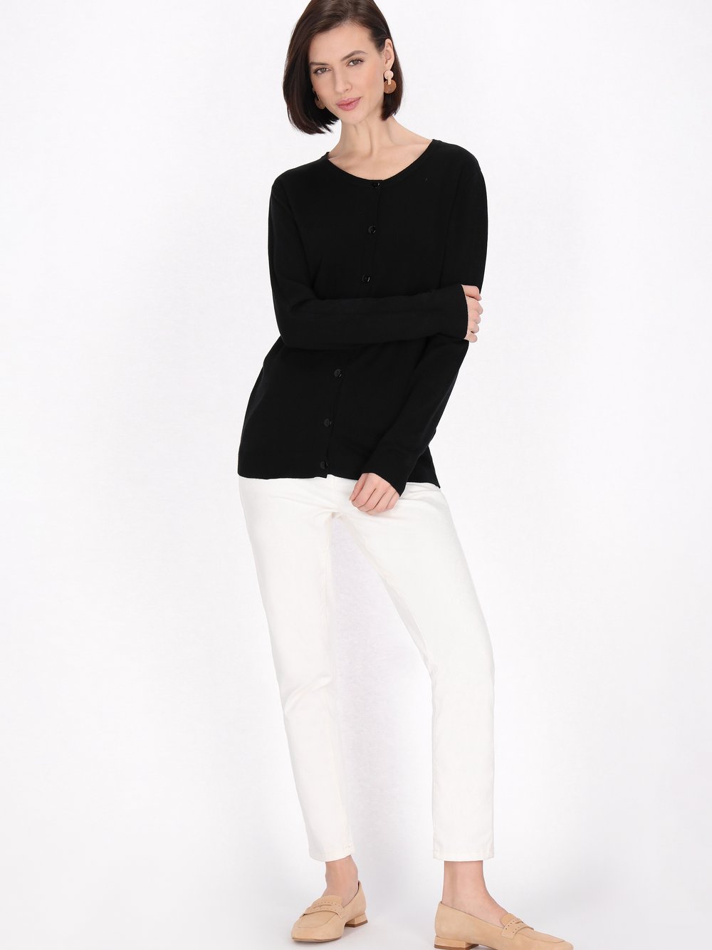 Usha Strickjacke Damen Viskose schwarz, XL