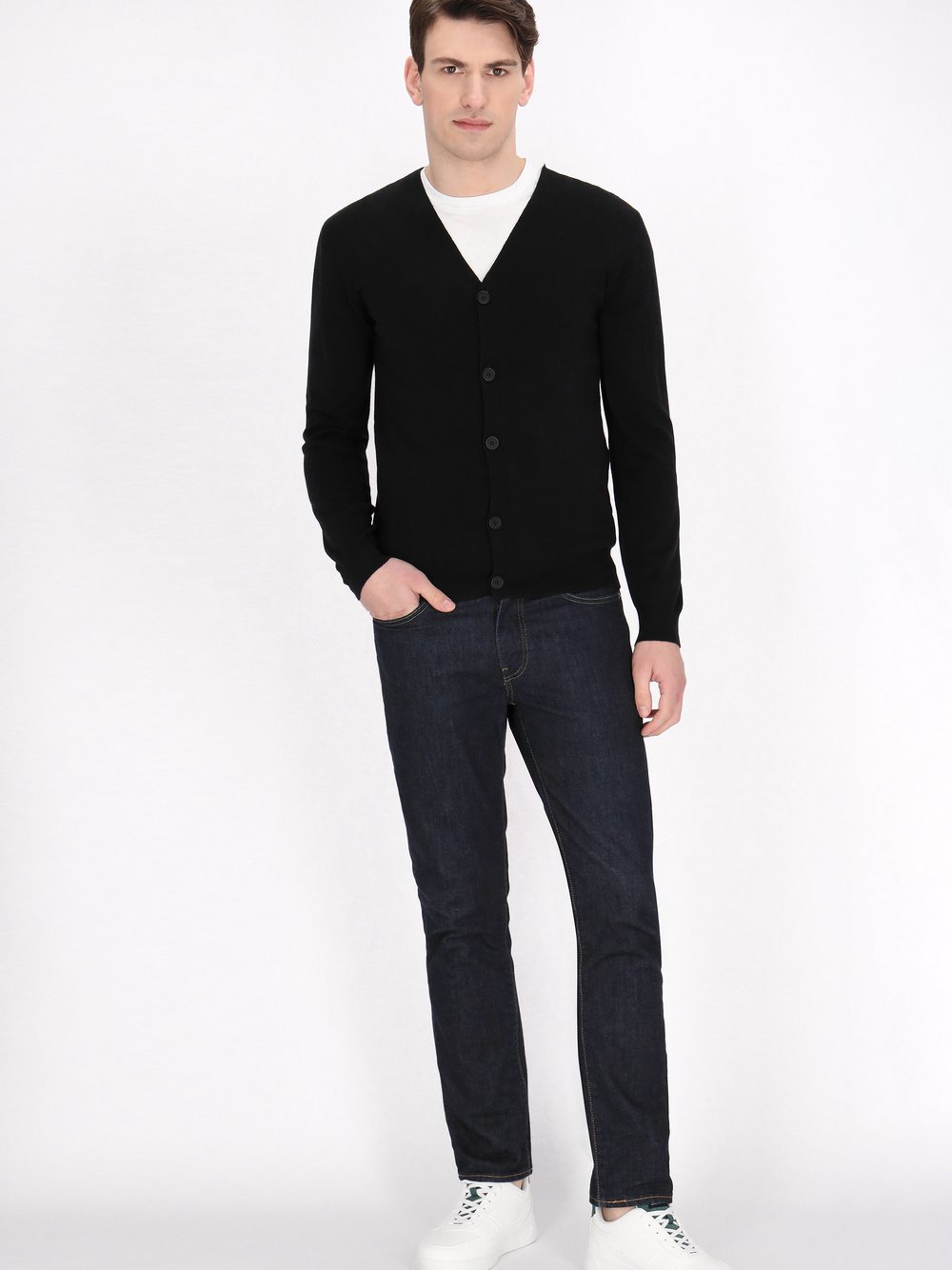 Thumbnail - Mo Strickjacke Herren Viskose schwarz, XL