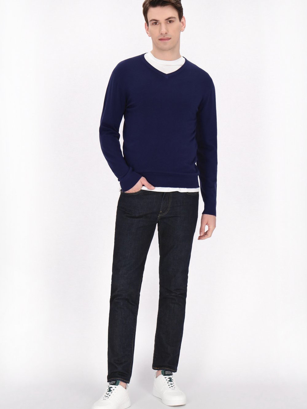 Thumbnail - Mo Pullover Herren Viskose blau, L