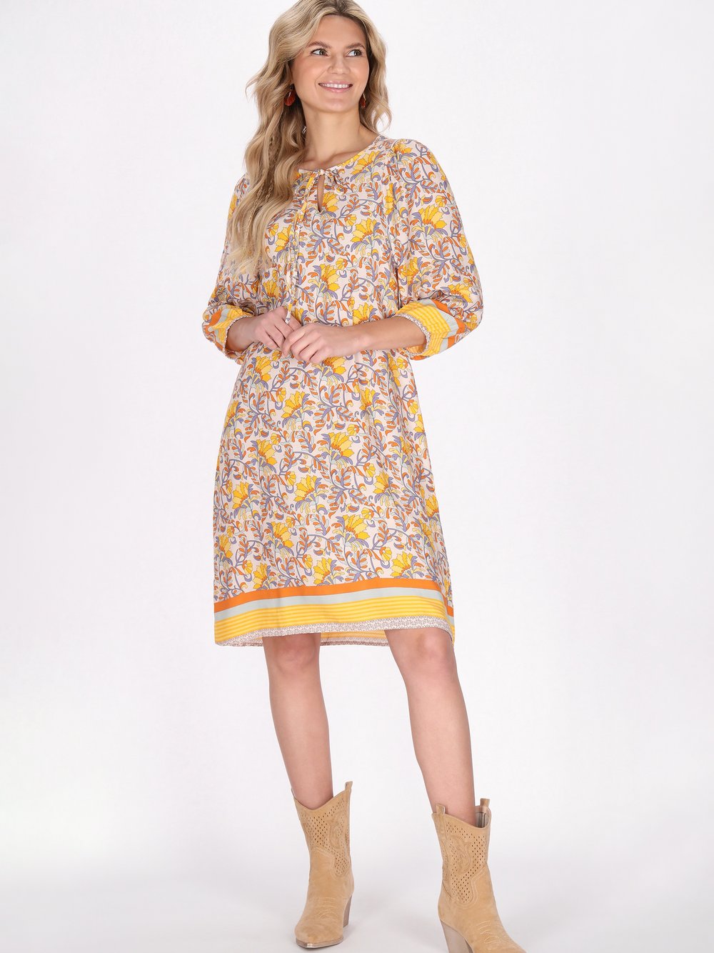 Thumbnail - Usha Kleid Damen Viskose mehrfarbig bedruckt, XL