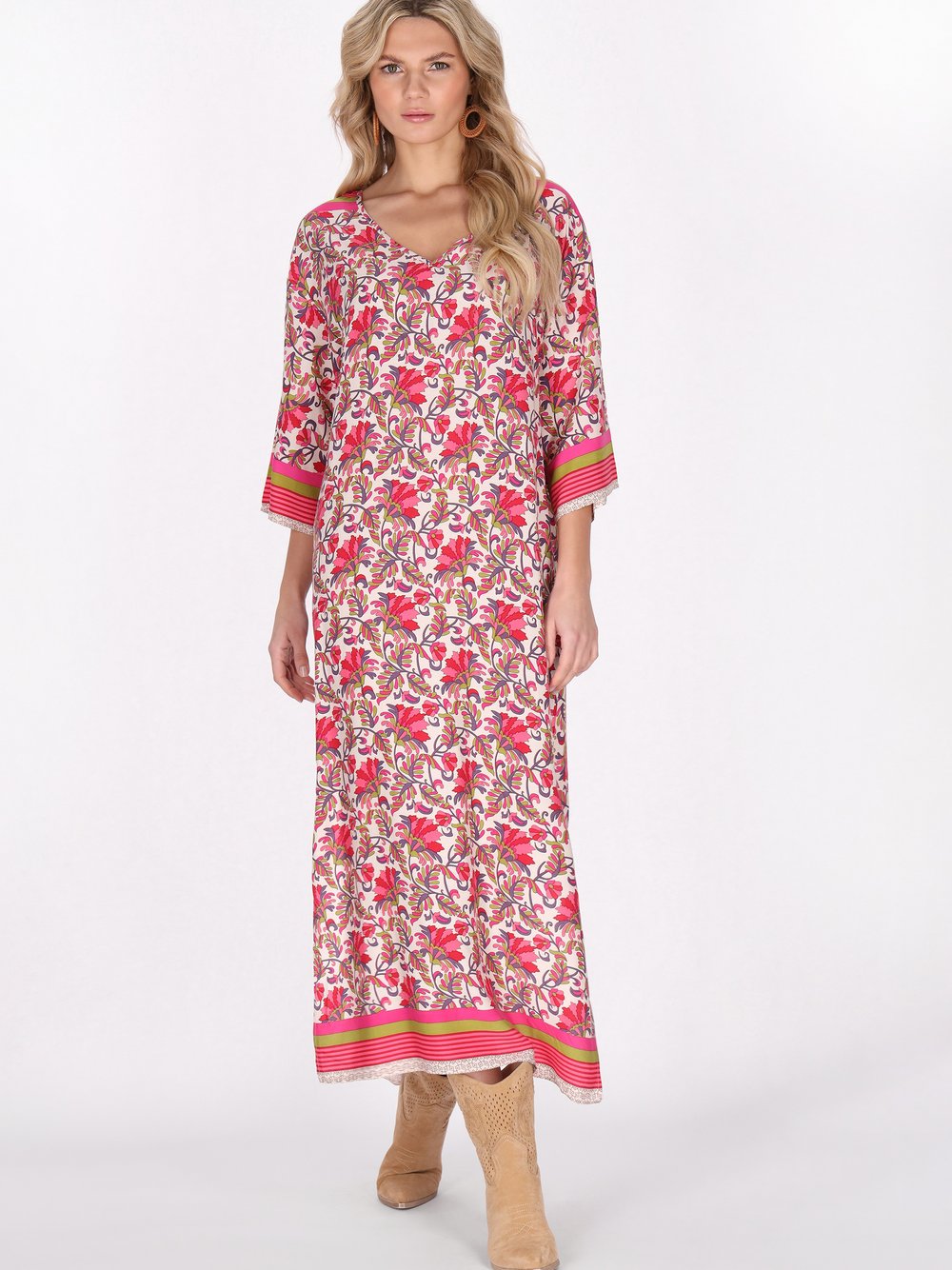 Thumbnail - Usha Kleid Damen Viskose mehrfarbig bedruckt, L