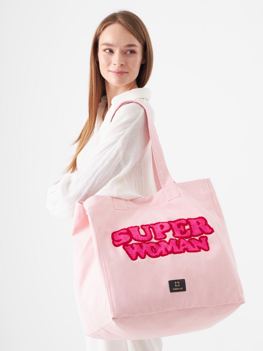 Thumbnail - Codello Schal Damen Baumwolle pink bedruckt, ONE SIZE