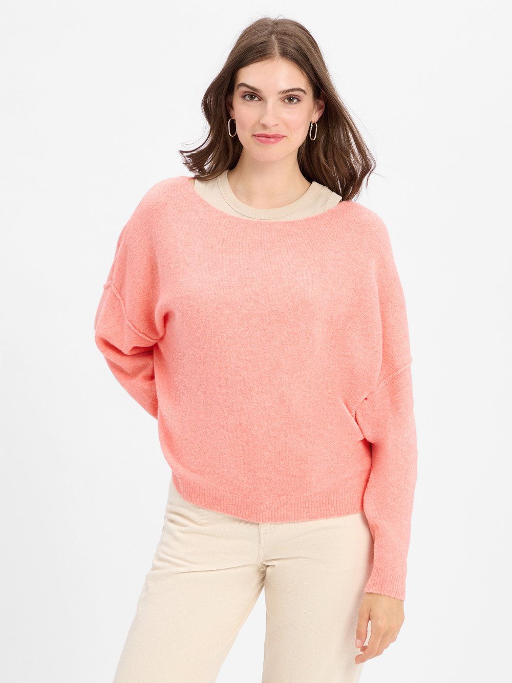 american vintage Strickpullover Damen orange, M/L