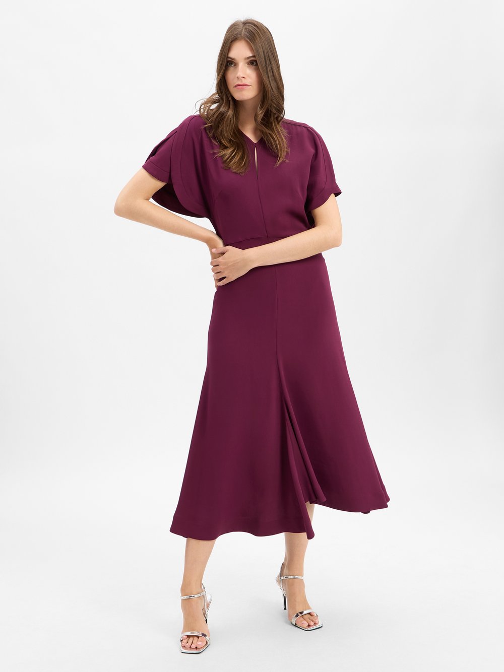 BOSS Midikleid Damen Viskose lila, 40