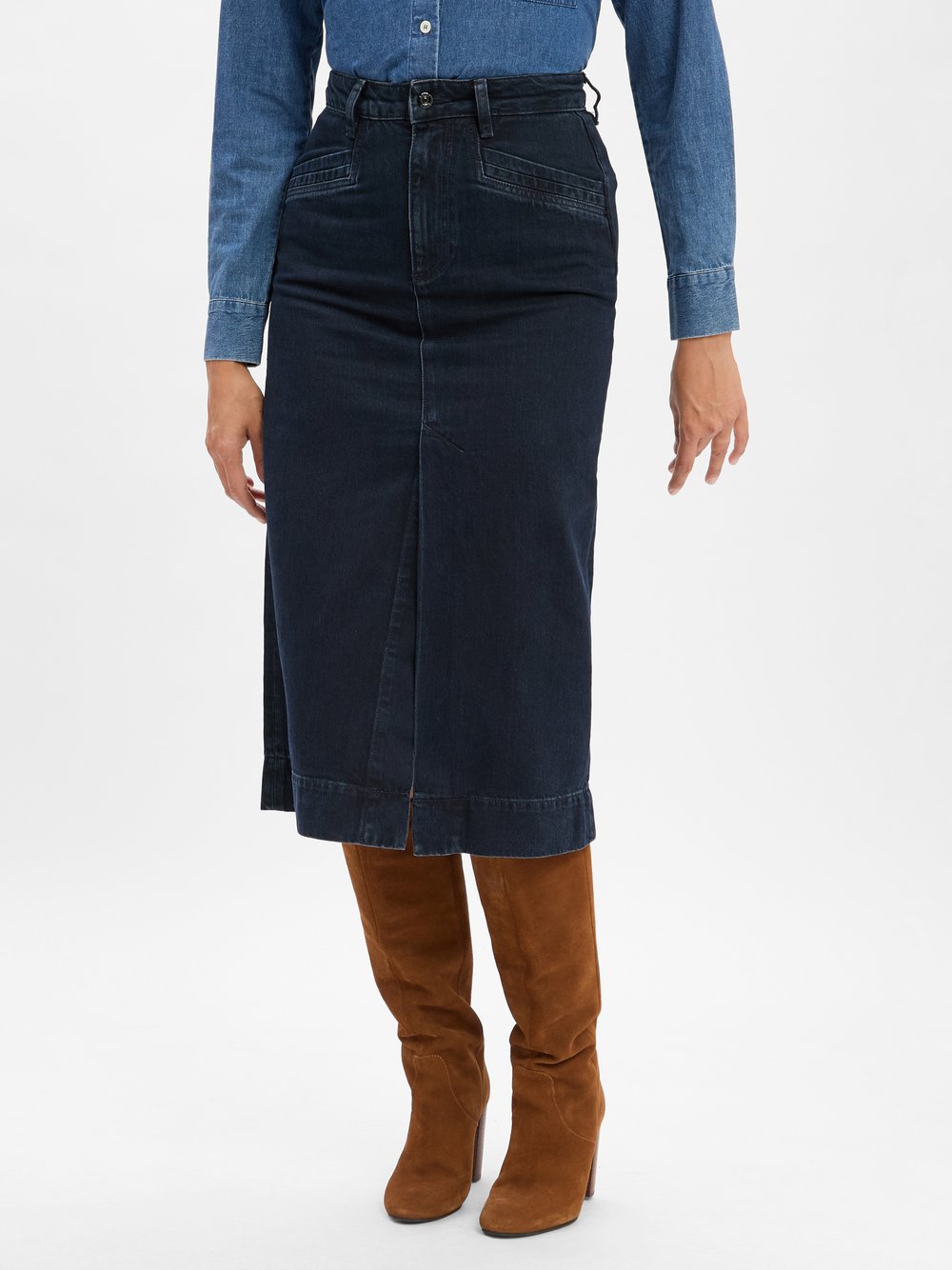 BOSS Jeansrock Damen Baumwolle blau, 36
