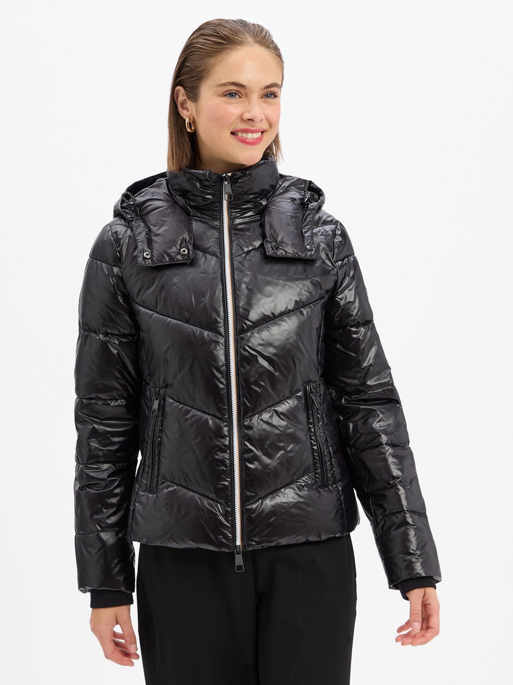 BOSS Steppjacke Damen Polyamid schwarz, 34