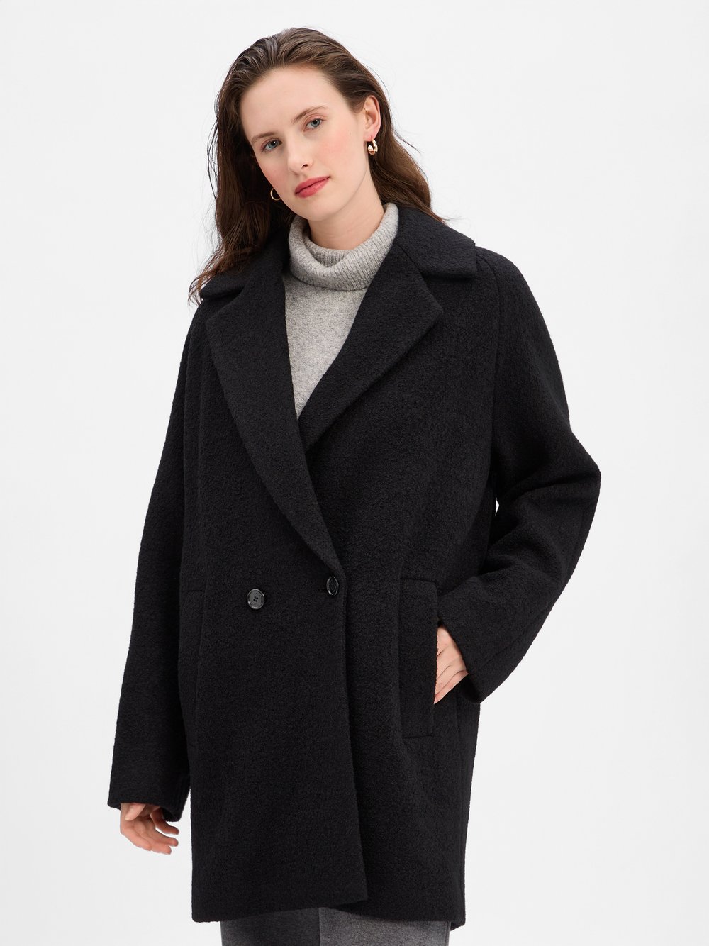 Thumbnail - BOSS Wollmantel Damen Wolle schwarz, 40