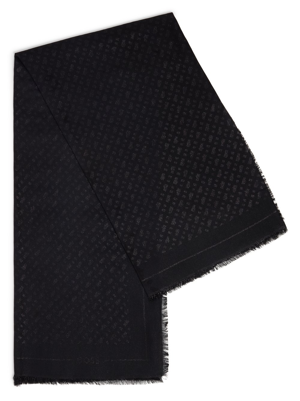 BOSS Webschal mit Wolle LedoniaLu Damen schwarz gemustert, ONE SIZE