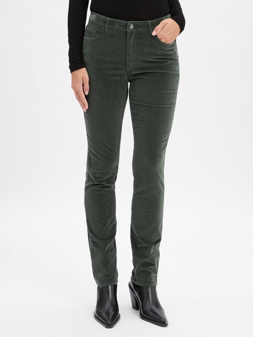 Thumbnail - BRAX Samt-Hose Damen Baumwolle grün, 22