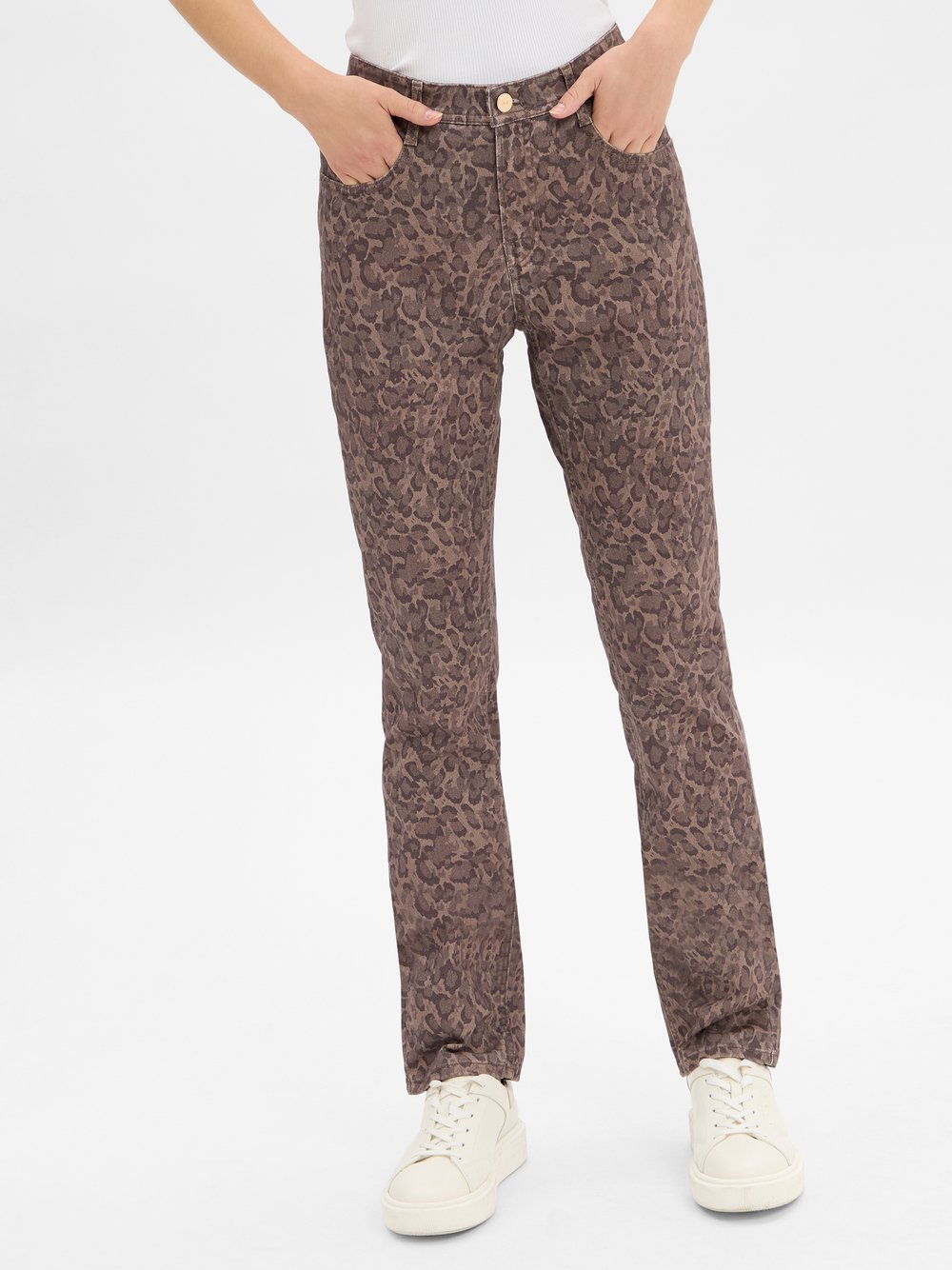 BRAX Hose Damen Baumwolle braun gemustert, 46