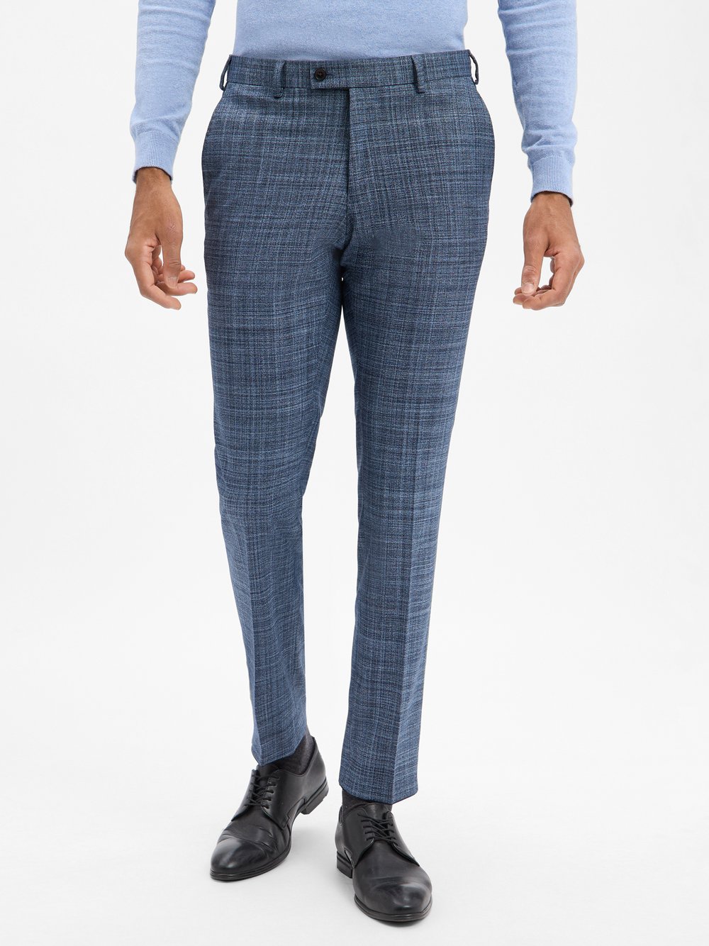 Andrew James Baukasten-Hose Herren Modern Fit blau meliert, 28