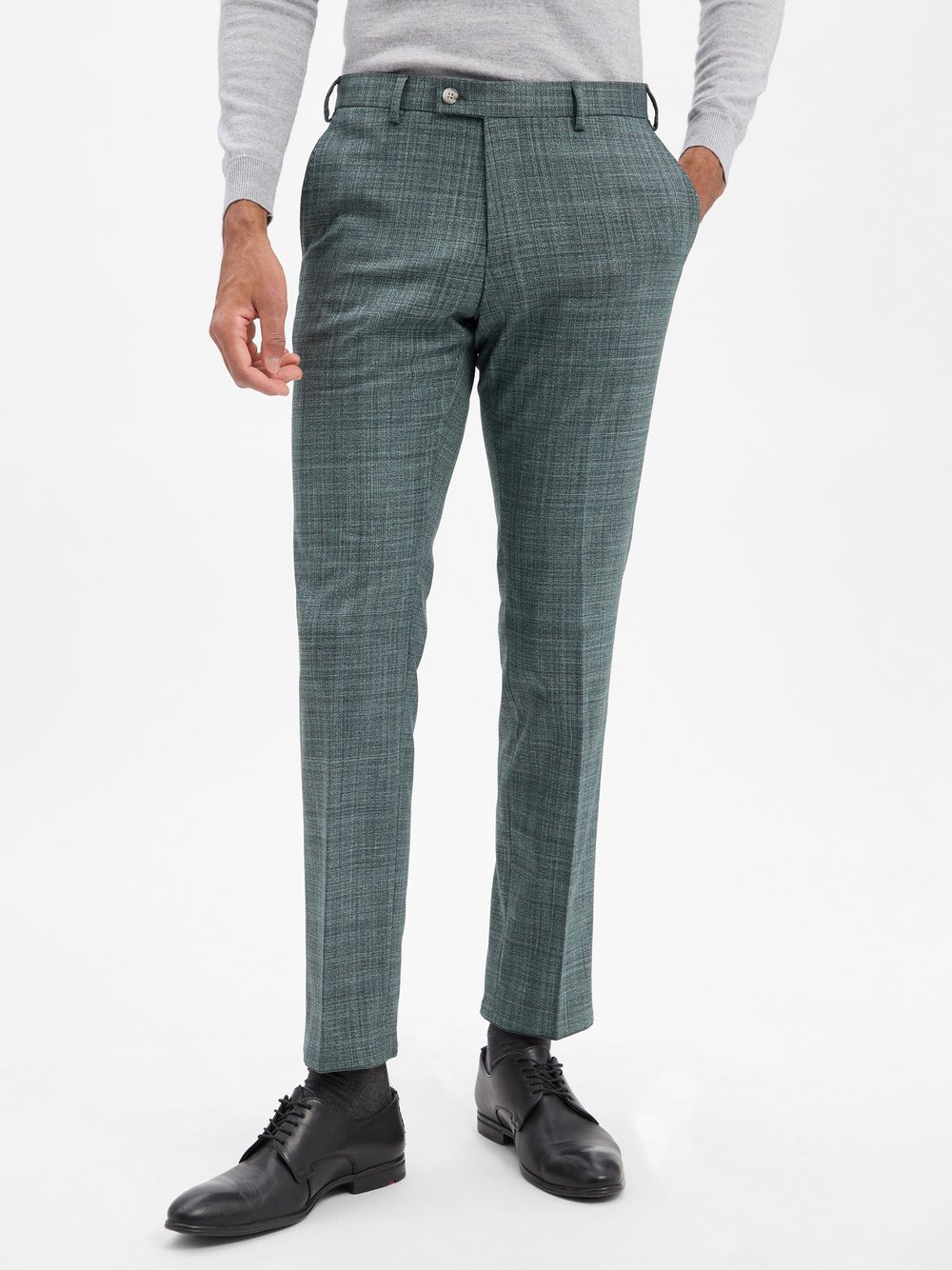 Andrew James Baukasten-Hose Herren Modern Fit grün meliert, 98
