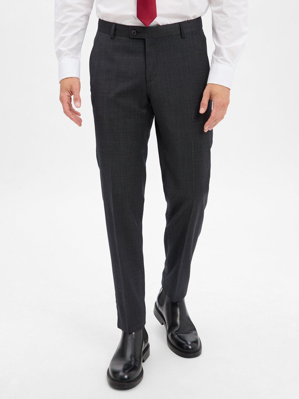 Bugatti Baukasten-Hose Herren Regular Fit grau strukturiert, 30