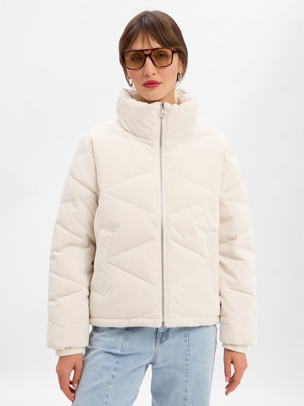 s.Oliver Steppjacke aus Cord Damen weiß, 46