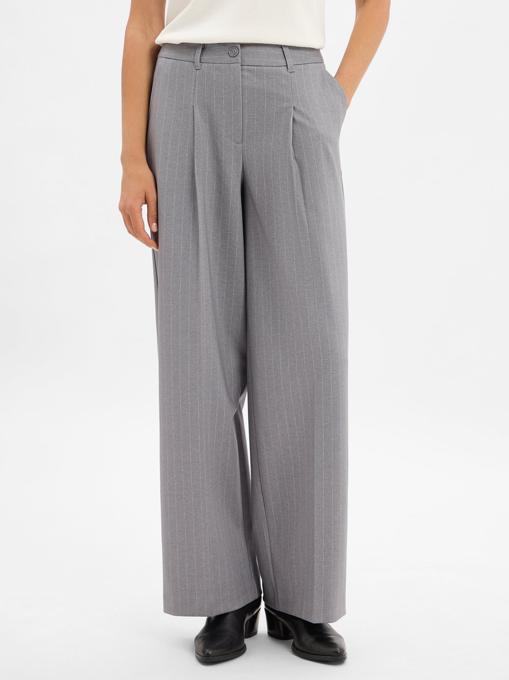 s.Oliver Hose Damen grau gestreift, 44
