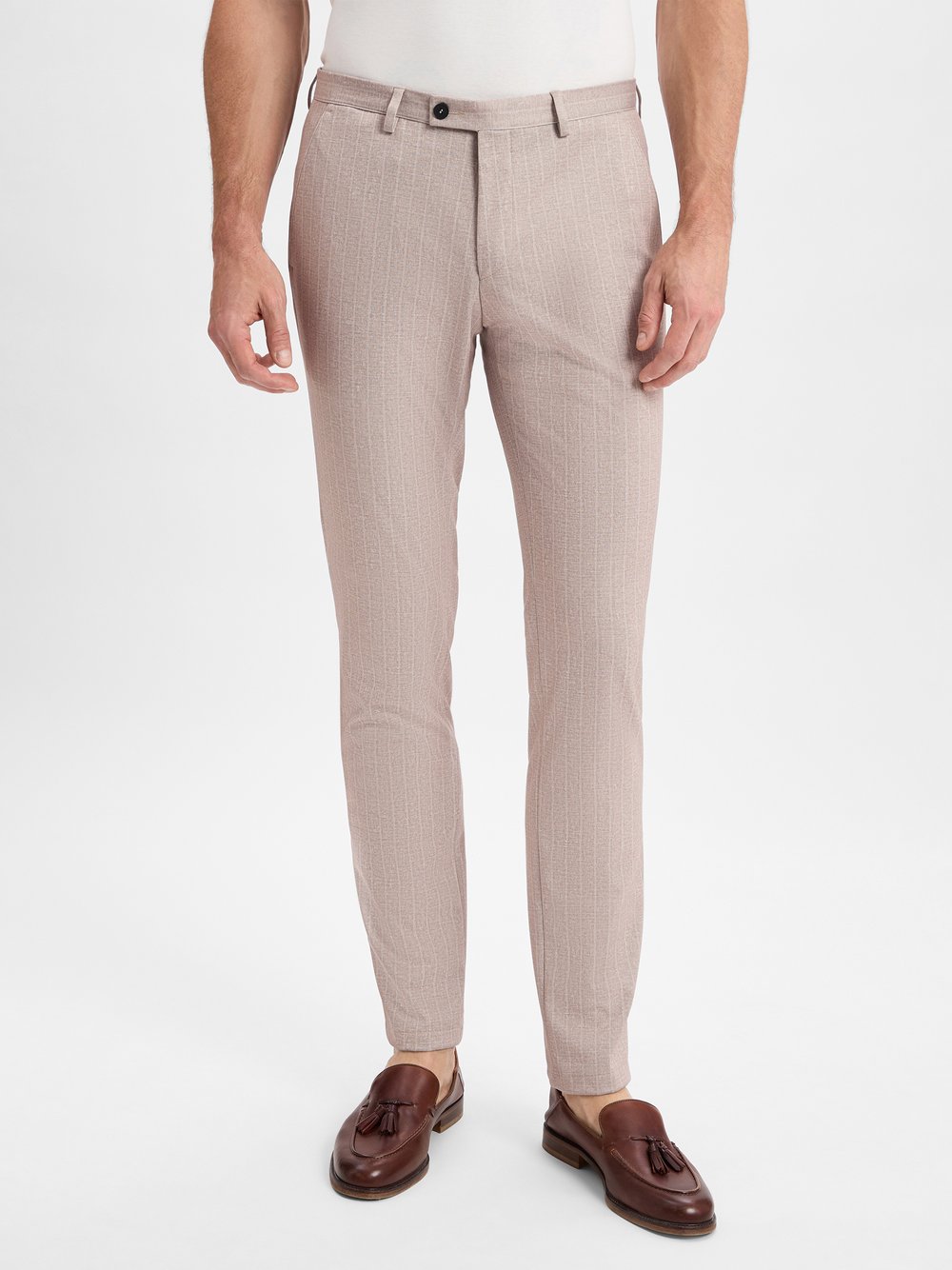 Digel MOVE Baukasten-Anzughose Herren Slim Fit beige gestreift, 48