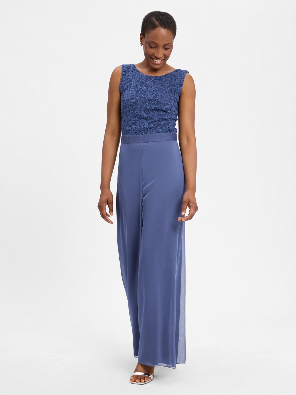 Swing Jumpsuit Damen Chiffon blau, 38