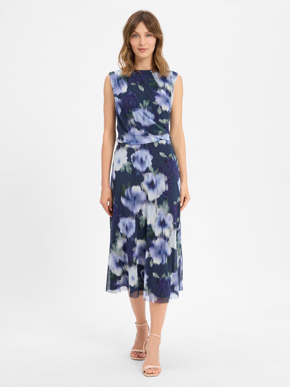 Swing Abendkleid Damen blau gemustert, 36
