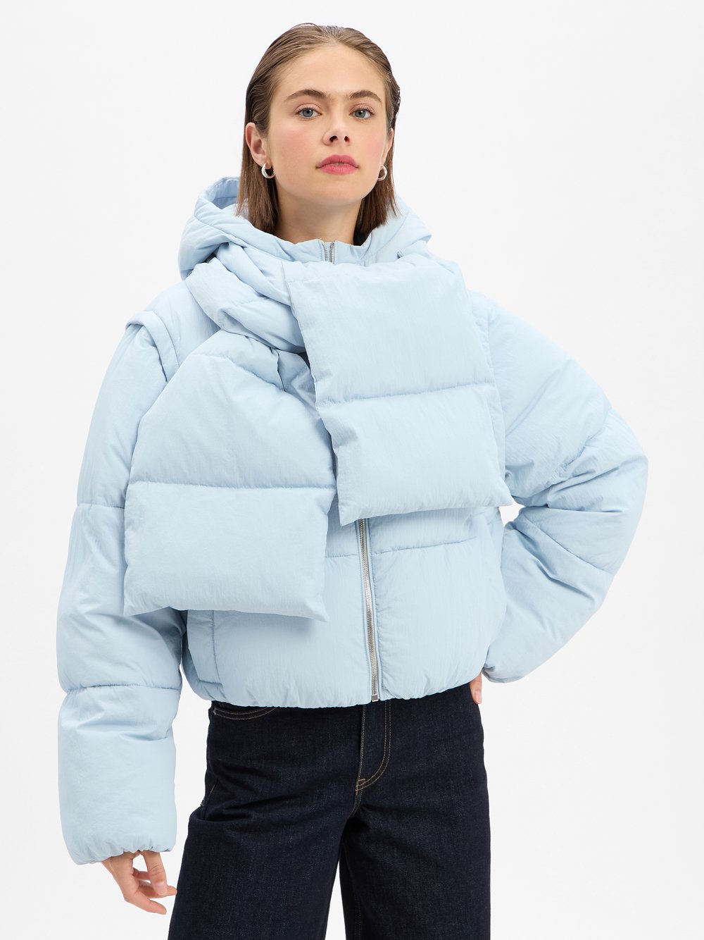 BOSS Orange Steppjacke Damen Polyamid blau, 34