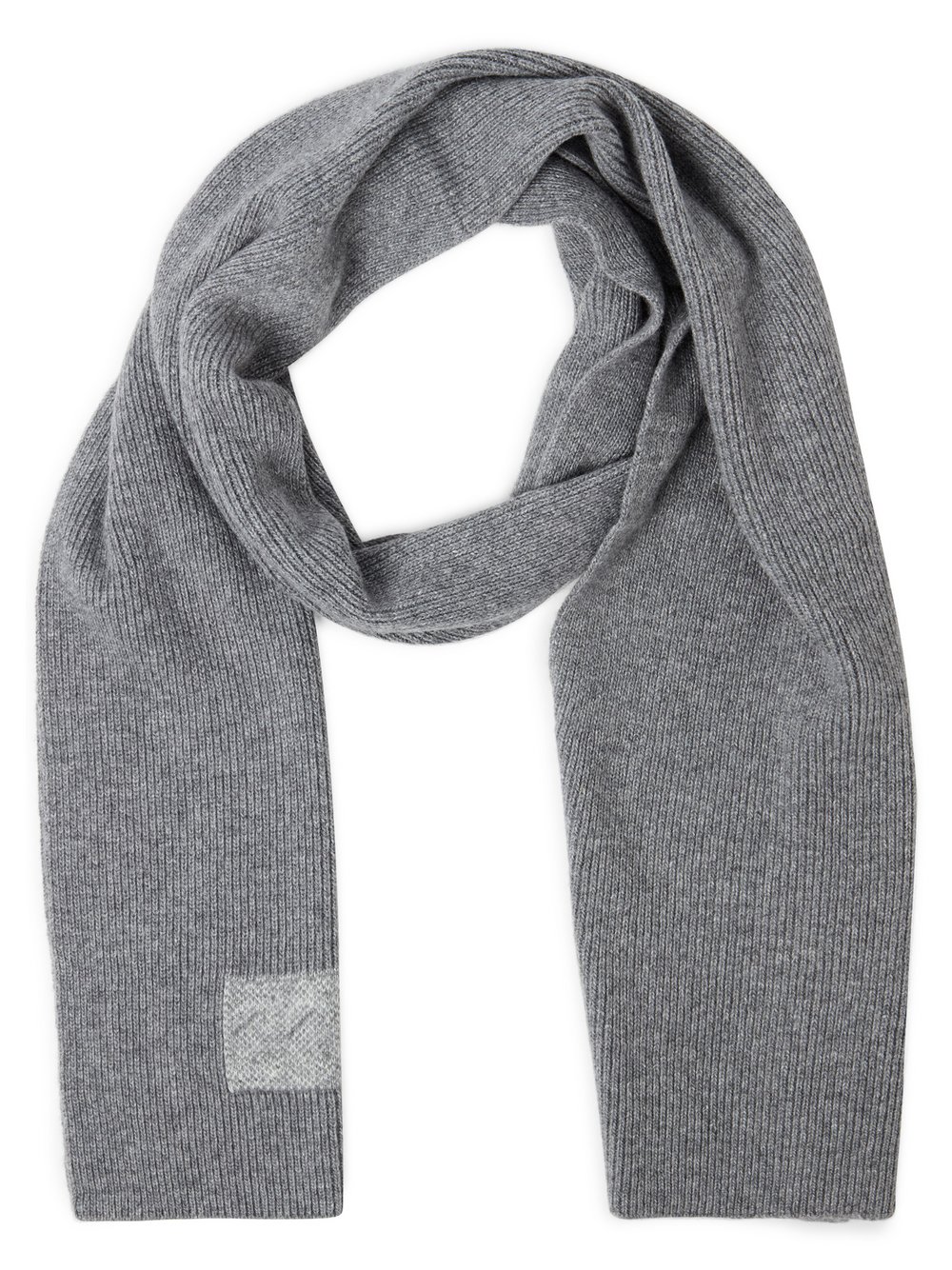 Thumbnail - BOSS Strickschal mit Wolle Herren grau meliert, ONE SIZE