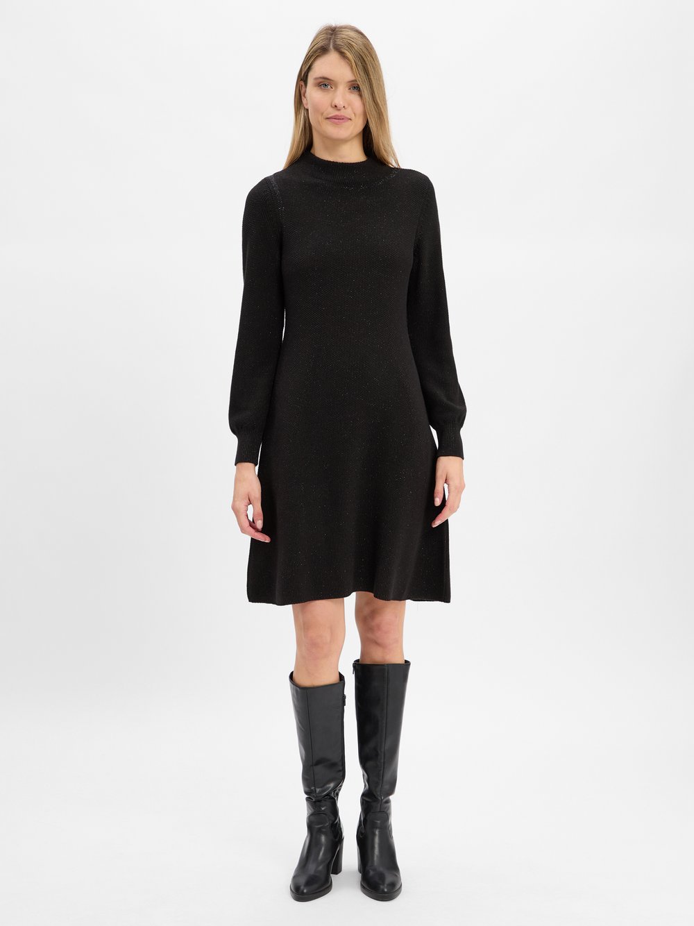 Thumbnail - Monari Strickkleid Damen Baumwolle schwarz, 42