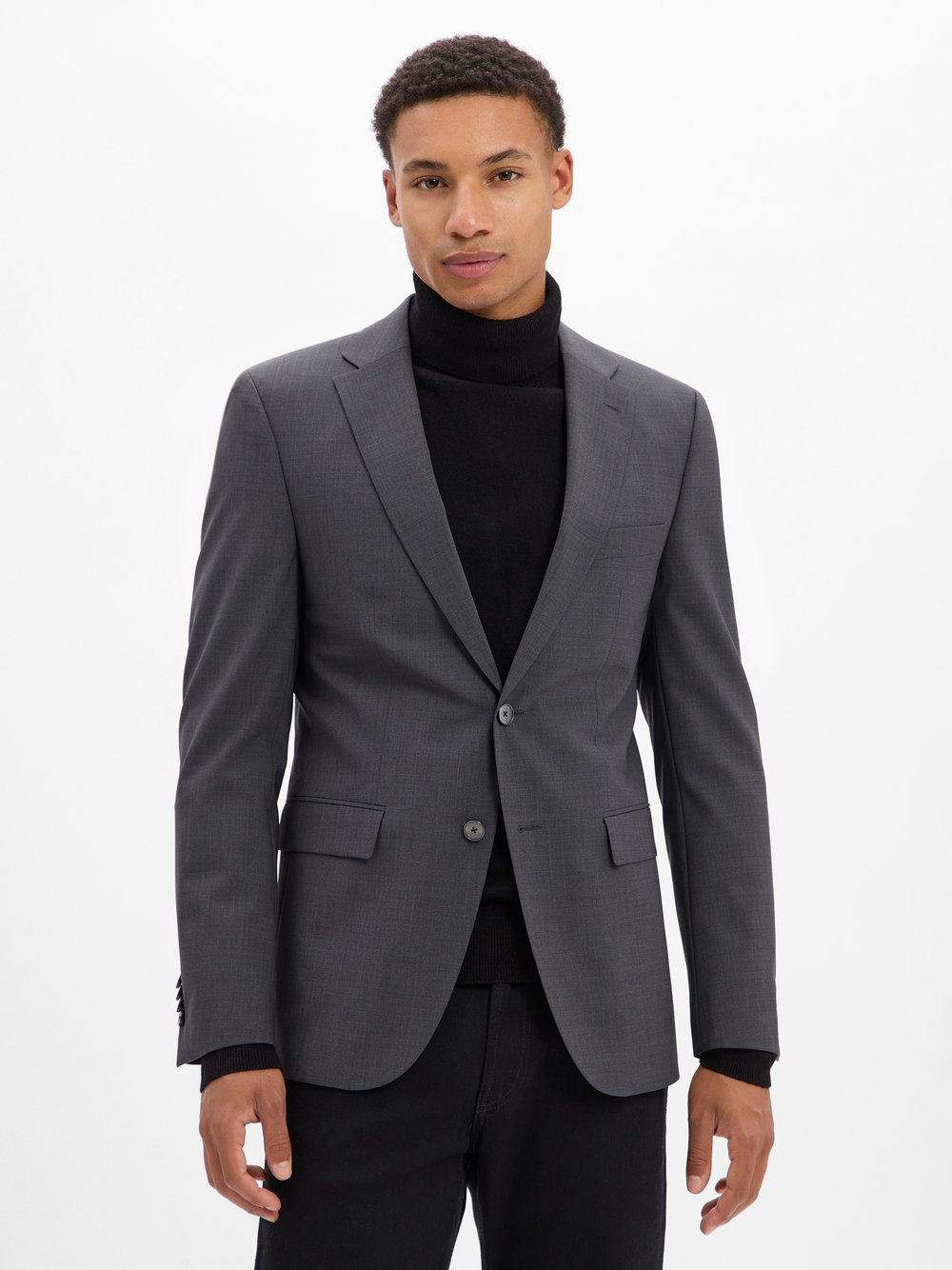 BOSS Baukasten-Schurwoll-Sakko Herren Slim Fit Schurwolle grau, 106