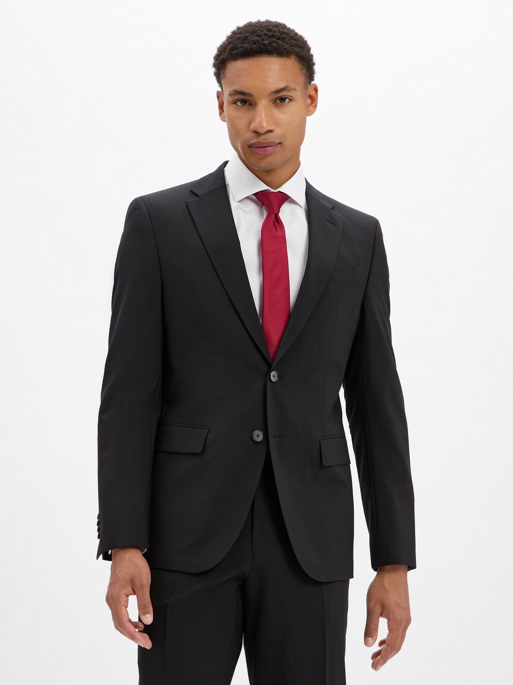 BOSS Baukasten-Schurwoll-Sakko Herren Slim Fit Schurwolle schwarz, 24