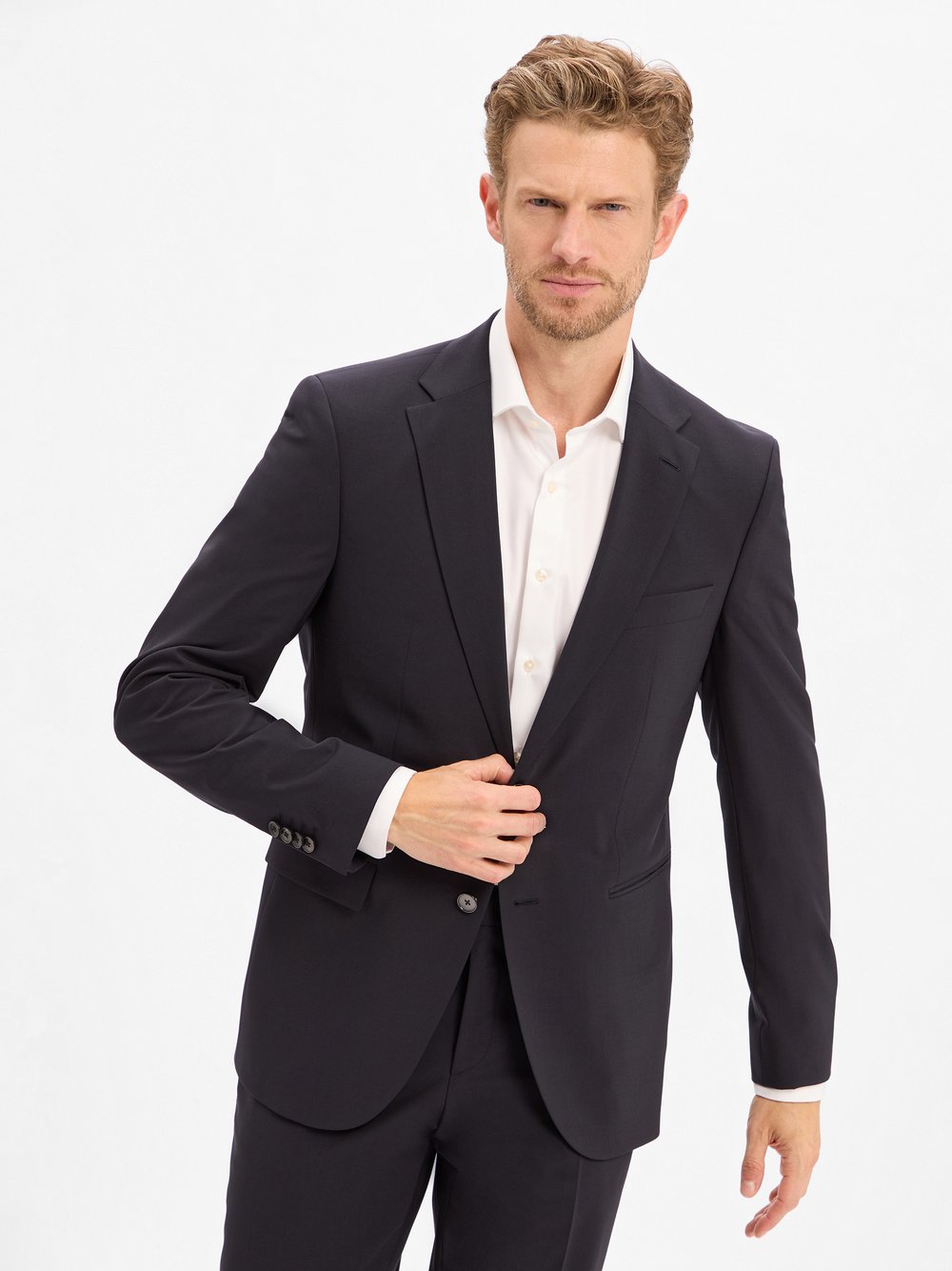 Thumbnail - BOSS Baukasten-Schurwoll-Sakko Herren Slim Fit Schurwolle blau, 94