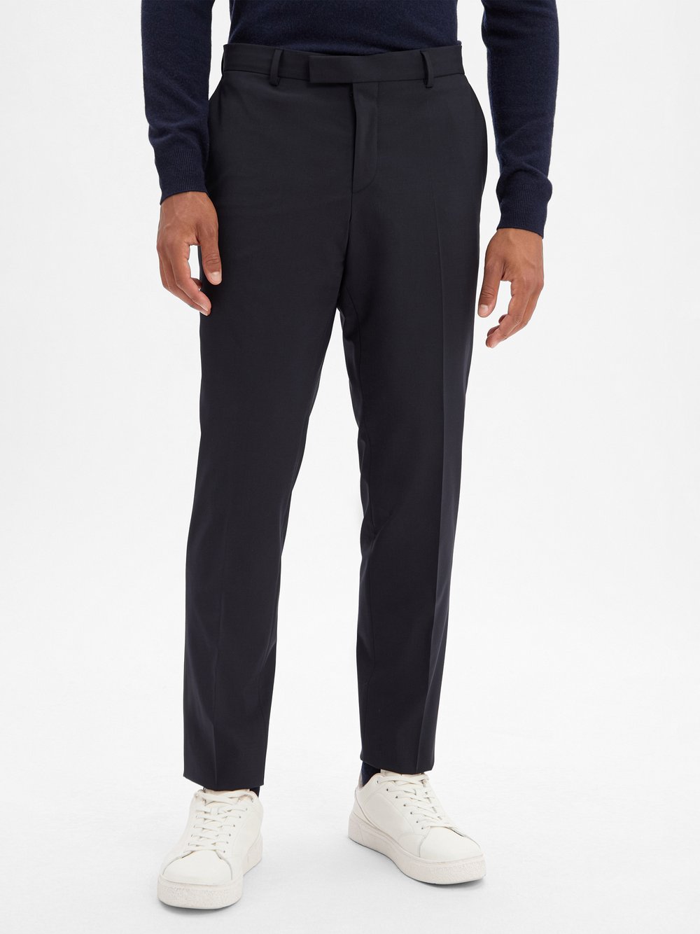 BOSS Baukasten-Schurwoll-Hose Herren Slim Fit Schurwolle blau, 98