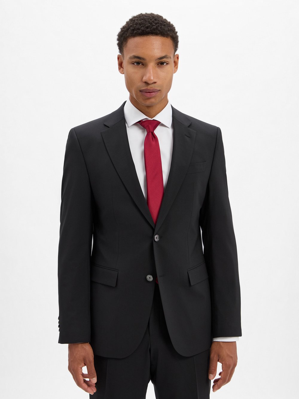 BOSS Baukasten-Schurwoll-Sakko Herren Regular Fit Schurwolle schwarz, 27