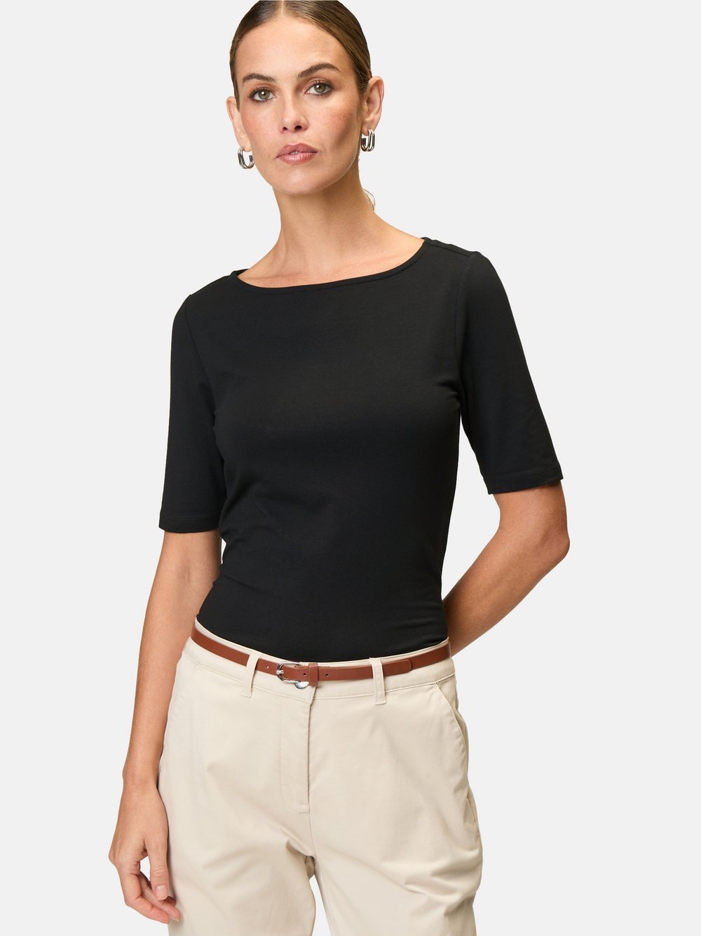 zero Modalshirt Damen Baumwolle schwarz, 40