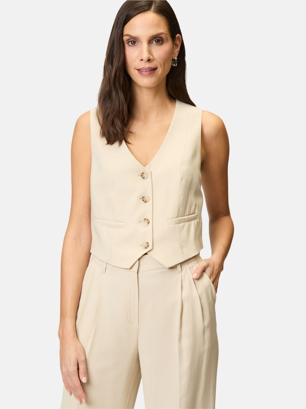 zero Weste Damen Viskose beige, 34