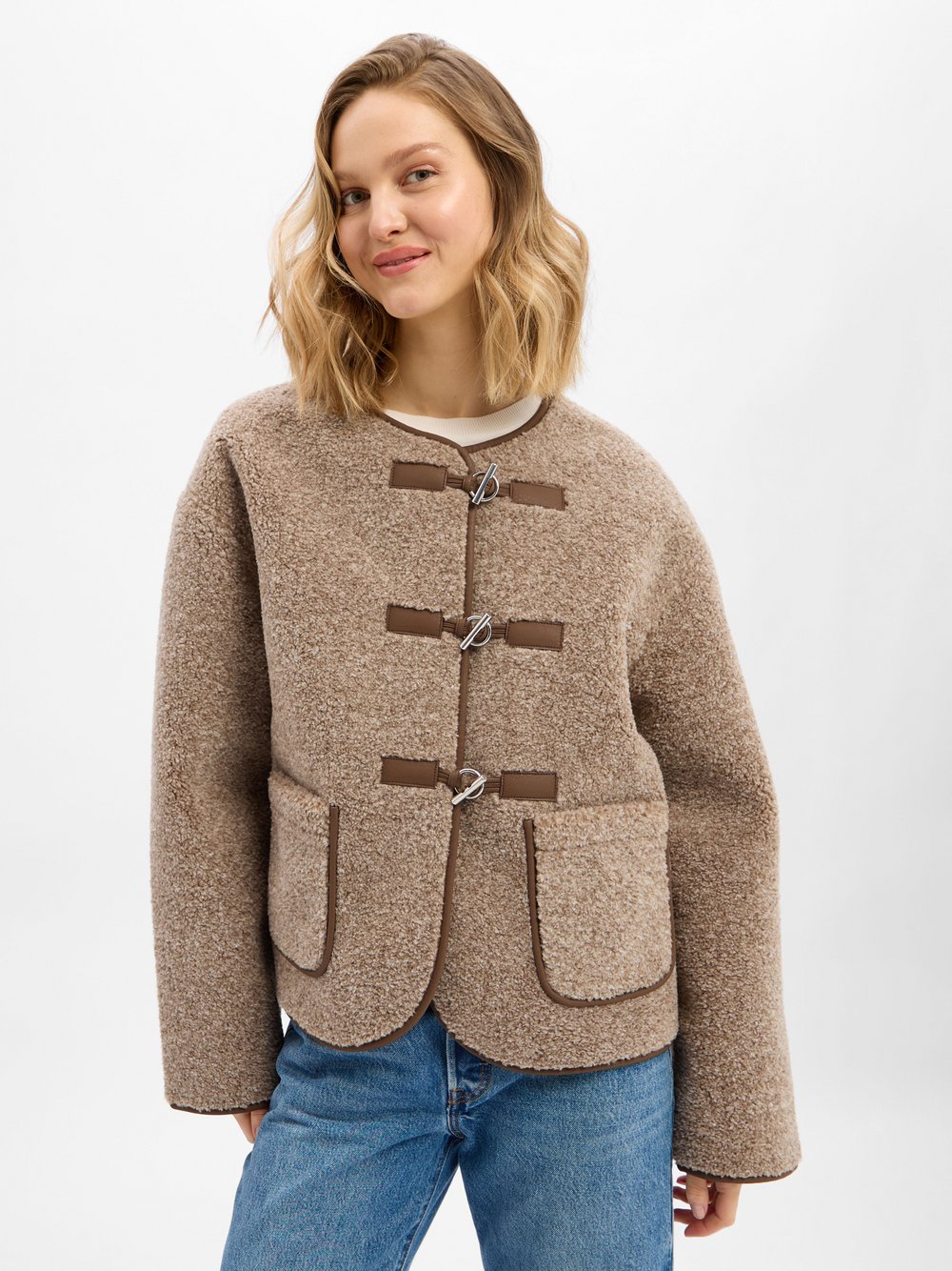 mbyM Kunstfelljacke Damen mehrfarbig meliert, M/L