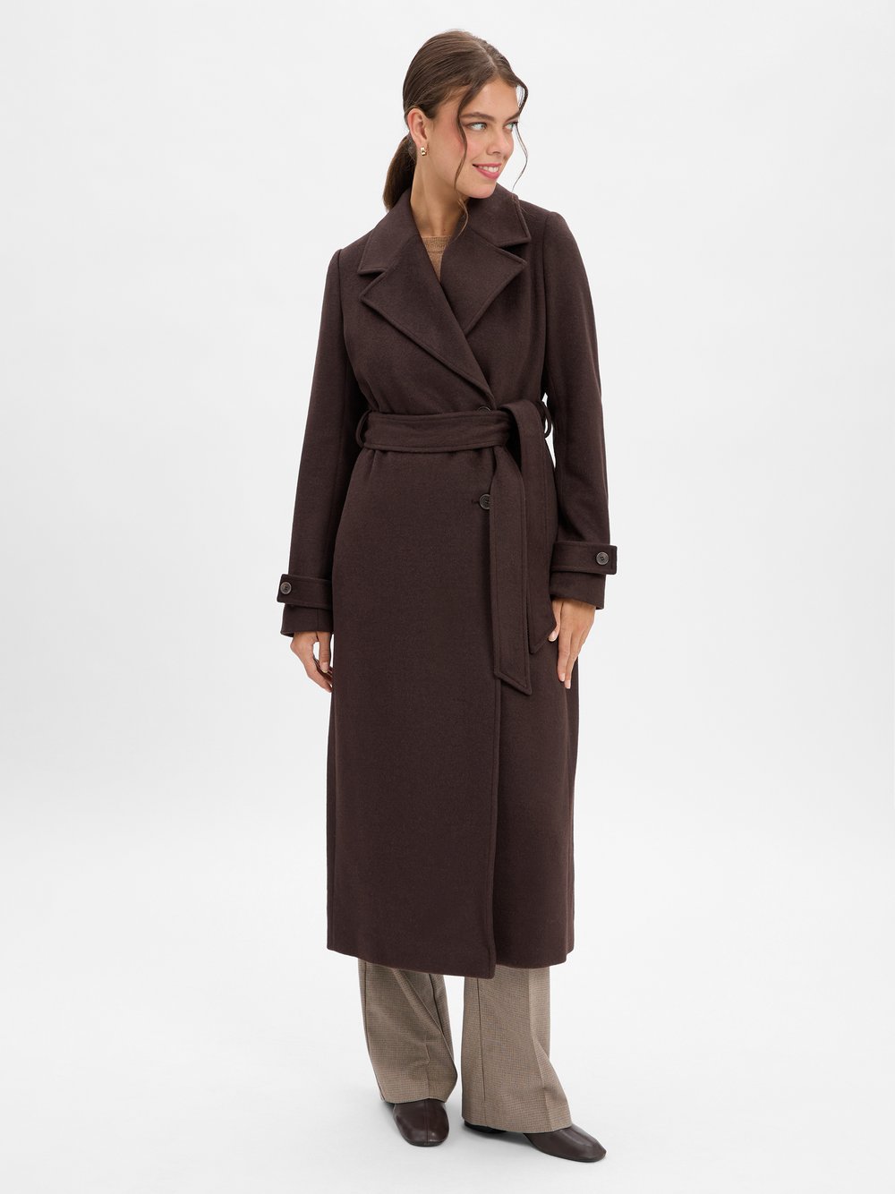 mbyM Wollmantel Damen Wolle braun, XS