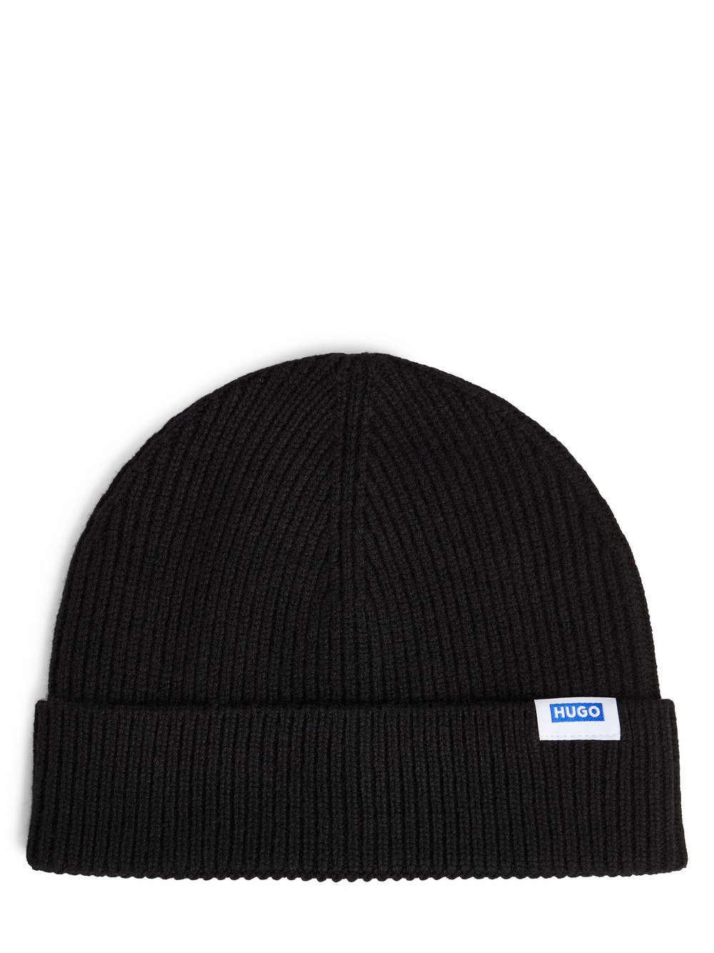 HUGO BLUE Beanie mit Schurwolle Herren Polyamid schwarz, ONE SIZE