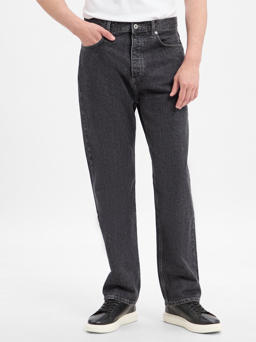 HUGO BLUE Baggy Fit Jeans Herren Baumwolle schwarz, 35-32