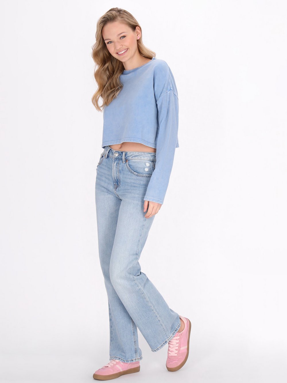 MyMo Sweatshirt Damen Baumwolle blau, S