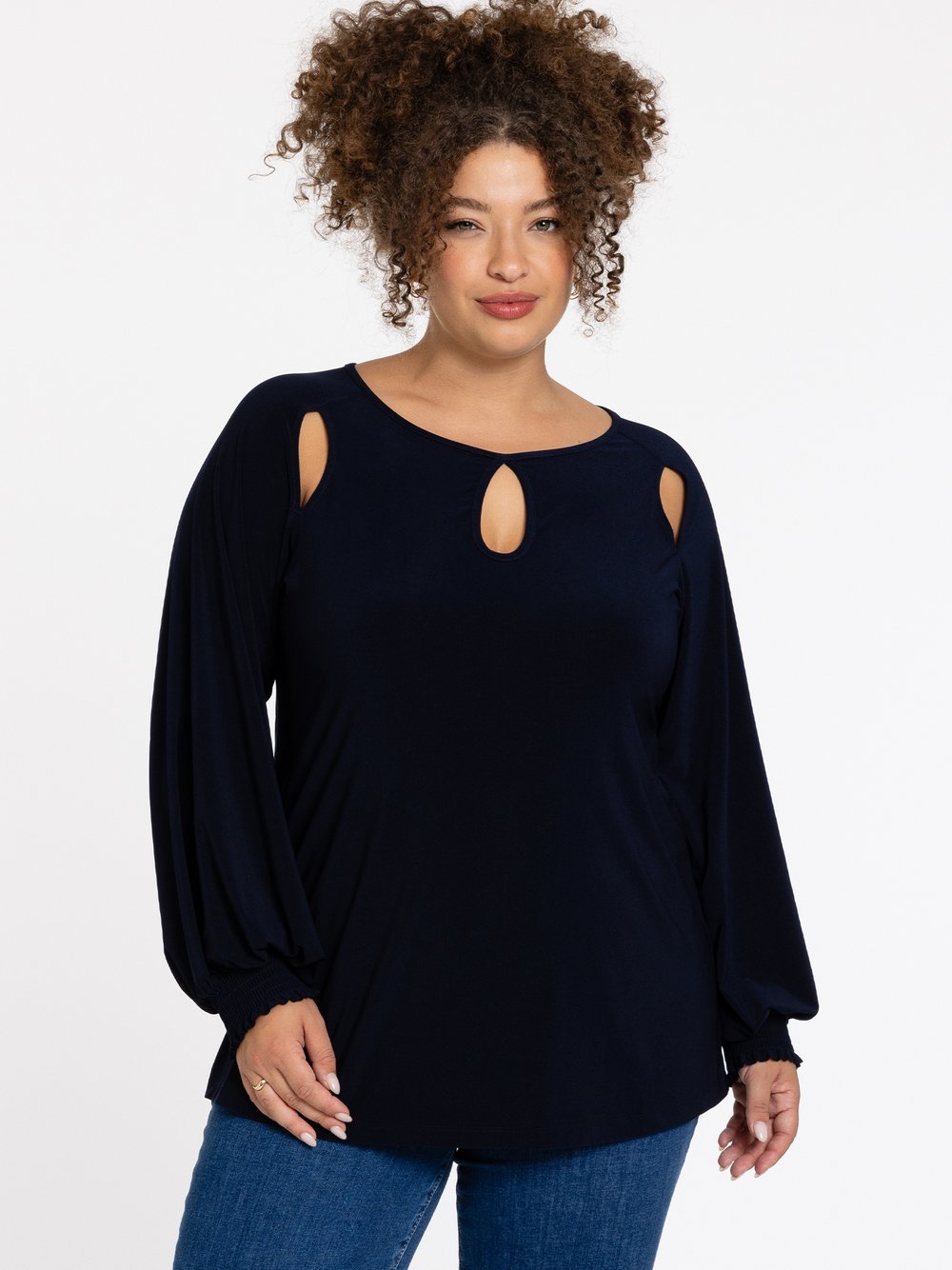 YOEK Tunika Damen blau, 50-52