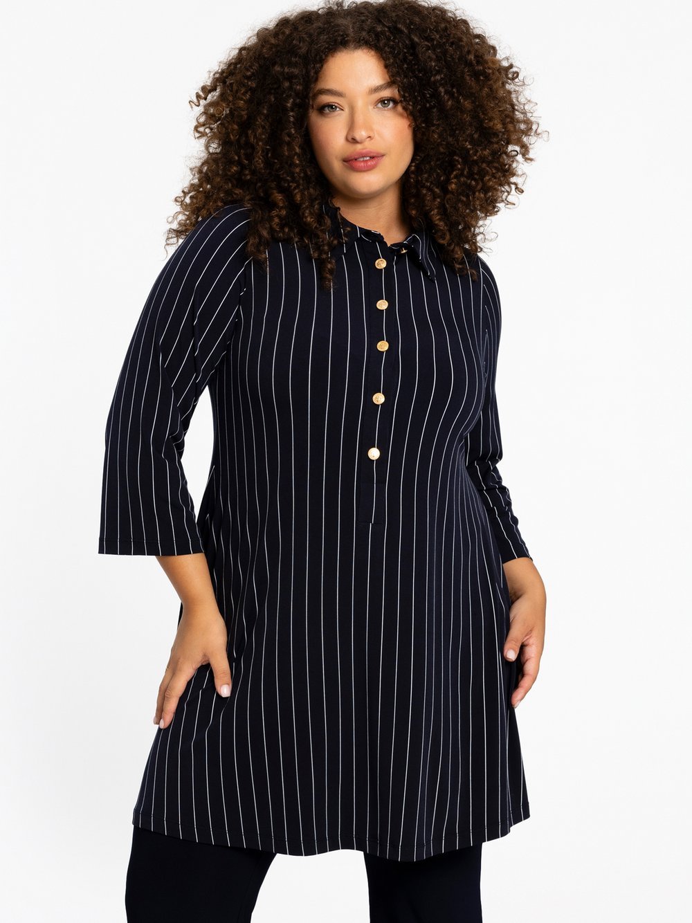 YOEK Tunika Damen blau gestreift, 42-44