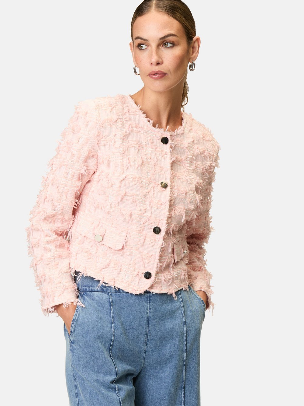 zero Bouclè-Blazer Damen rosa, 34