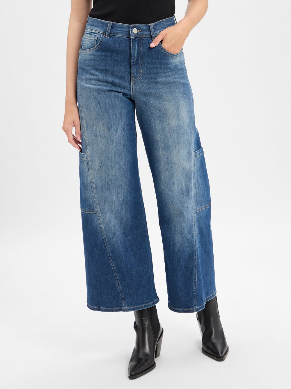 Angels Wide Fit Jeans Damen Baumwolle blau, 40-30