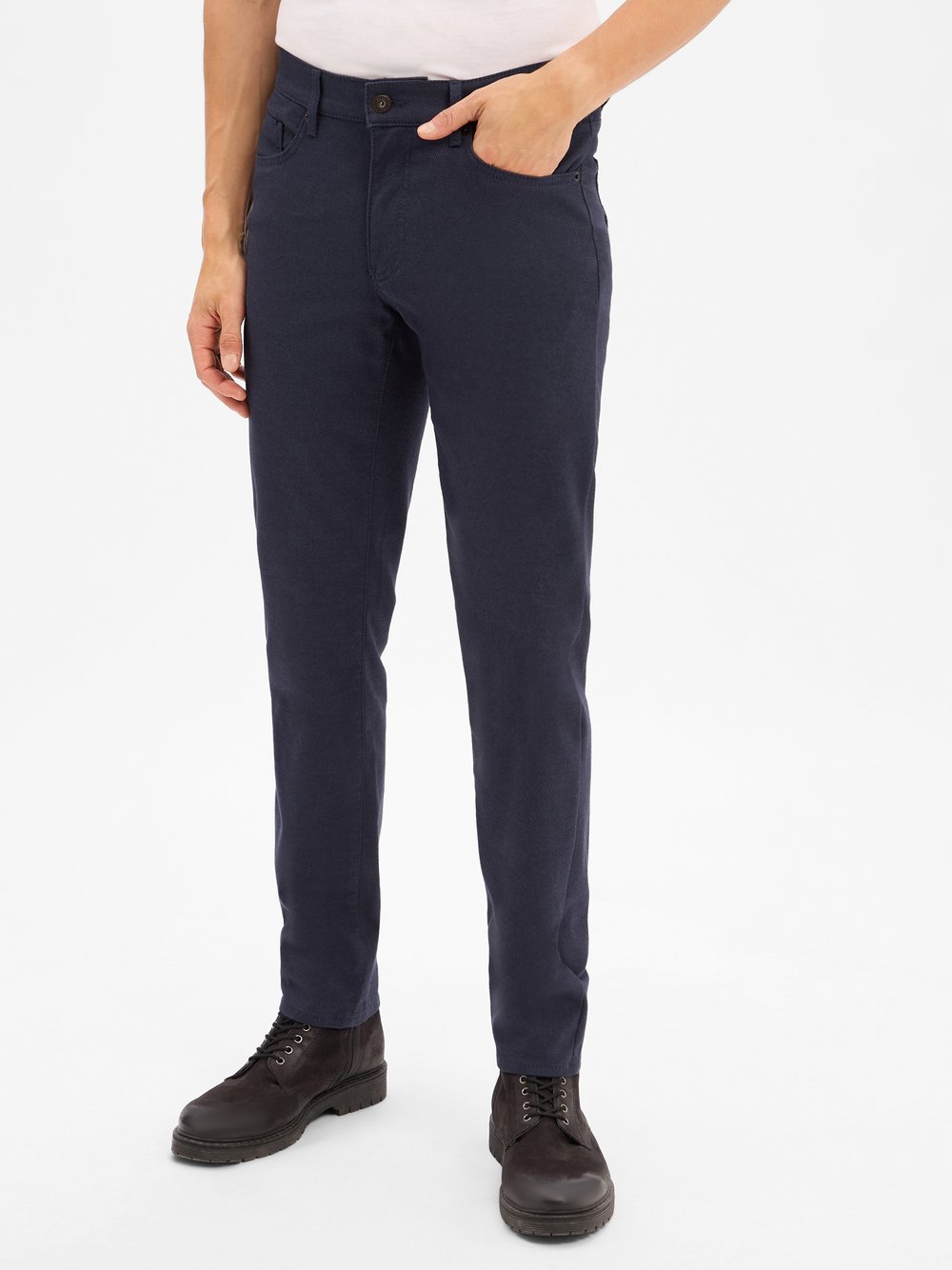 Thumbnail - BRAX Hose Herren Baumwolle blau gemustert, 32-30