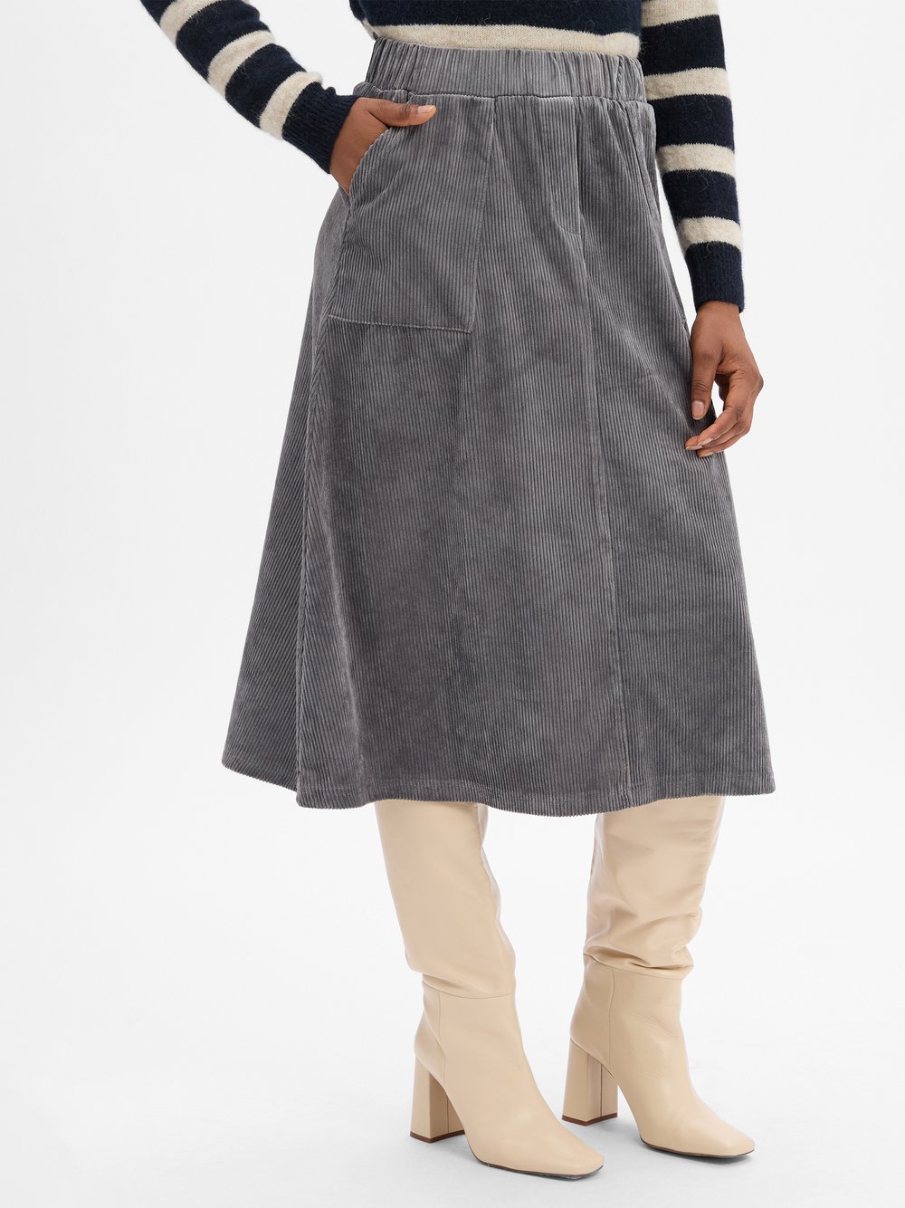 VG Cordrock Damen grau strukturiert, 44