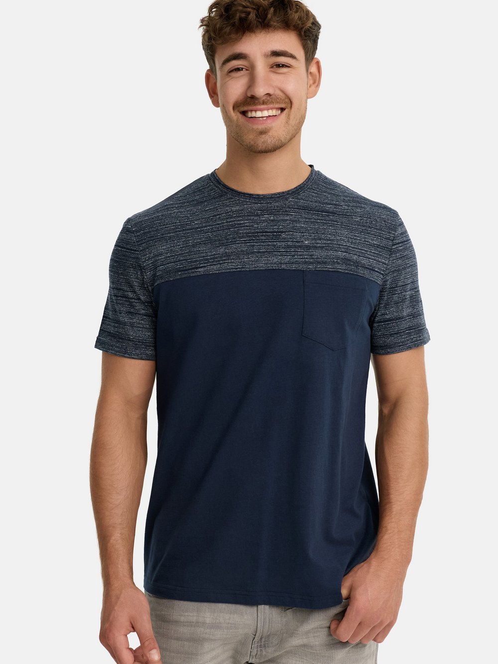 Indicode T-Shirt Herren Baumwolle blau, XXL