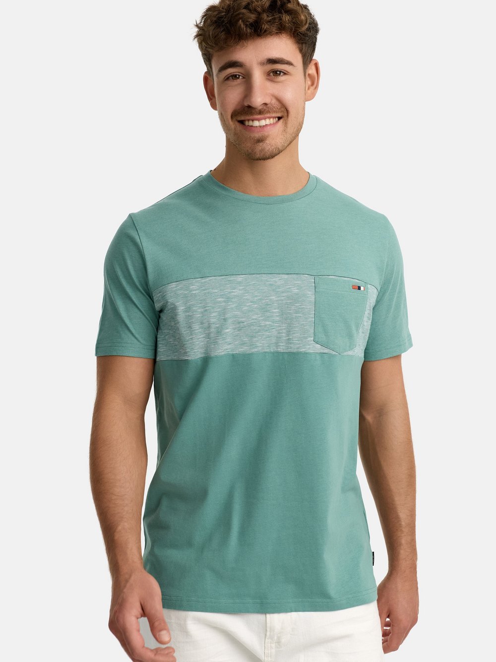 Indicode T-Shirt Herren Baumwolle grün bedruckt, L