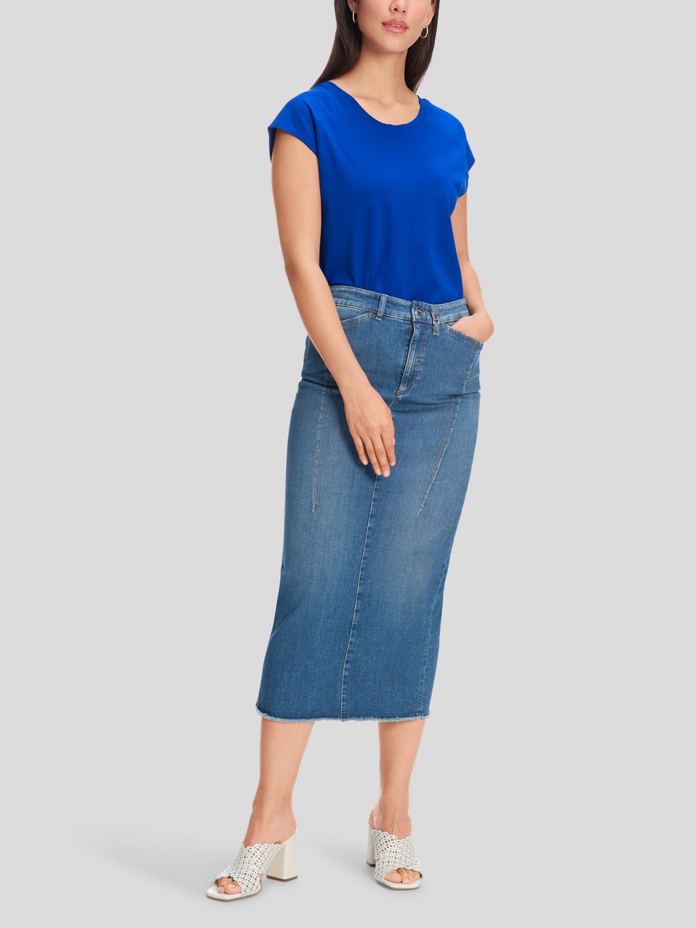 Marc Cain T-Shirt Damen Baumwolle blau, 34